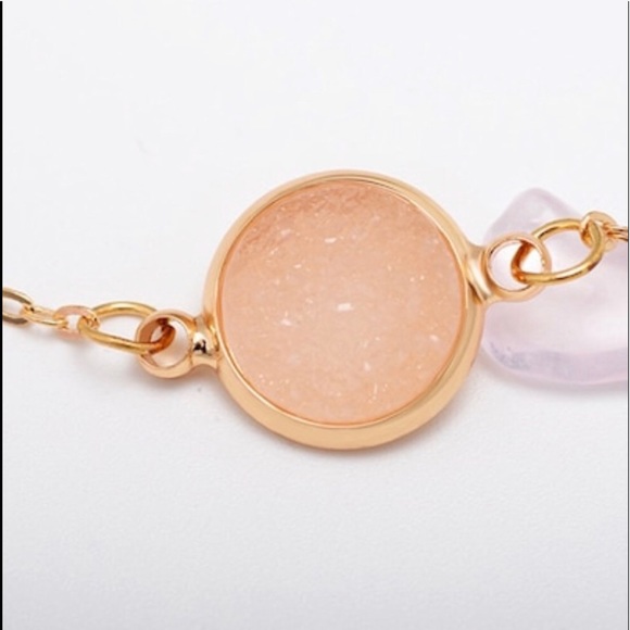 Rose Quarts Druzy Necklace!!! 🥰 - Picture 2 of 5